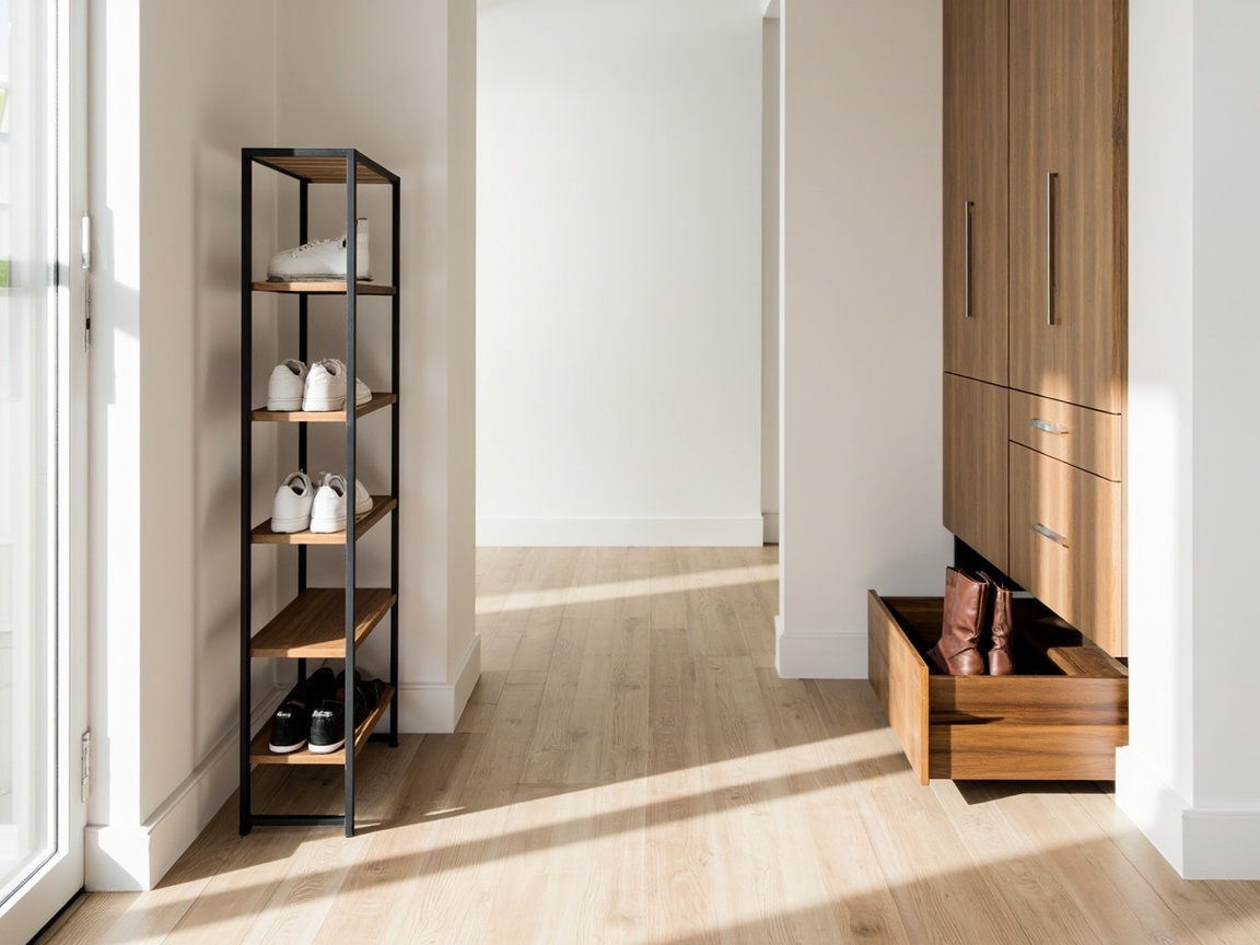 Entryway Shoe Storage: Narrow Racks and Hidden Cabinets