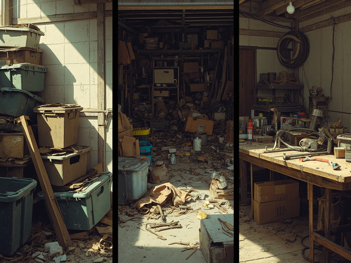 Common garage declutter mistakes: bins bought too early and half-finished sorting project