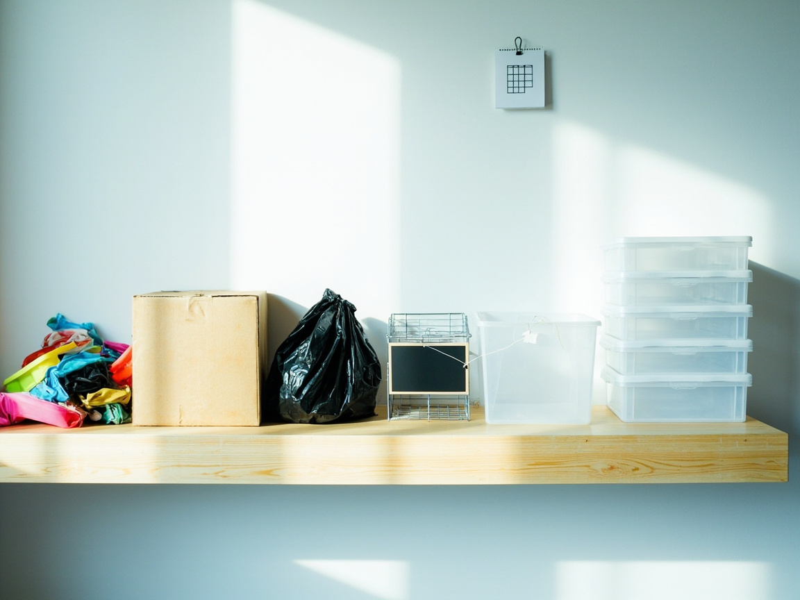 Five-phase garage declutter system: Sort, Purge, Contain, Label, and Maintain