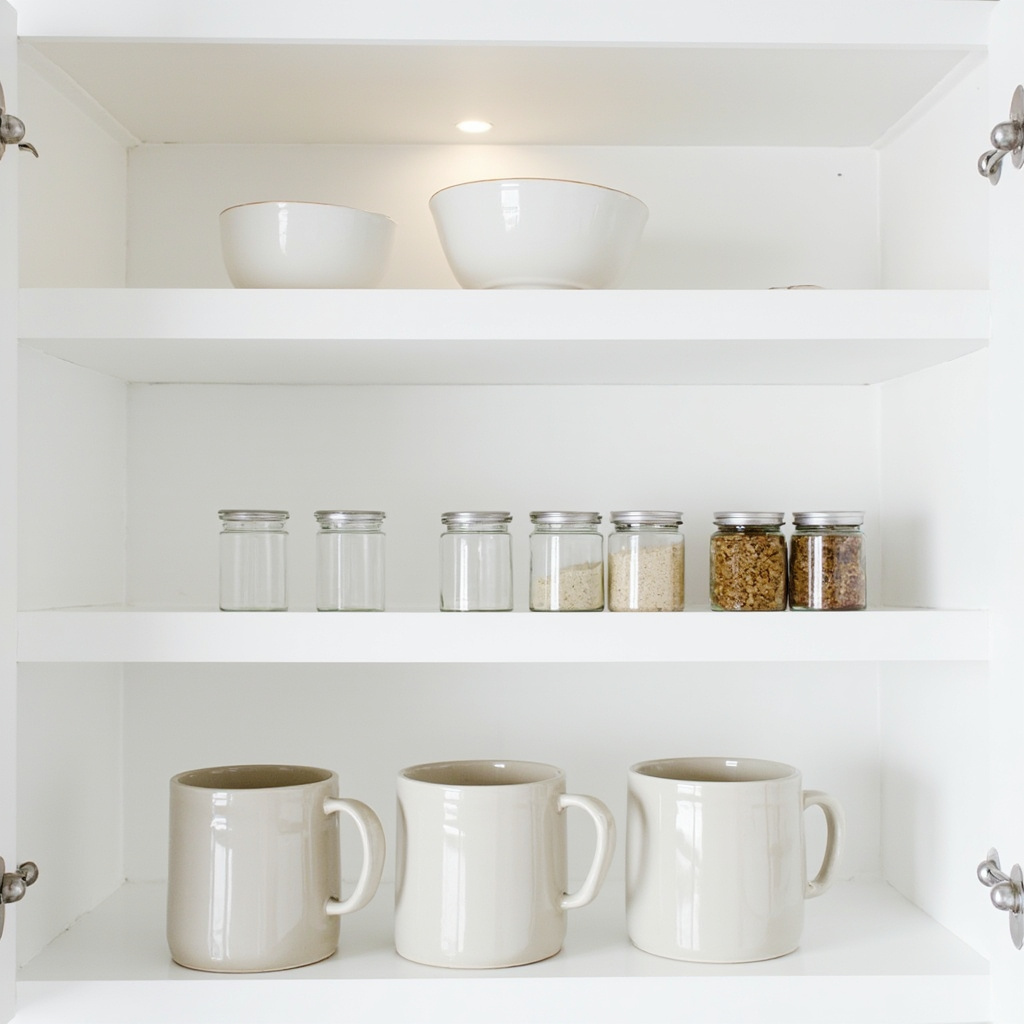 Drawer cabinet with 6-category system for utensils — cooking, prep, serving, measuring, sharp, gadgets