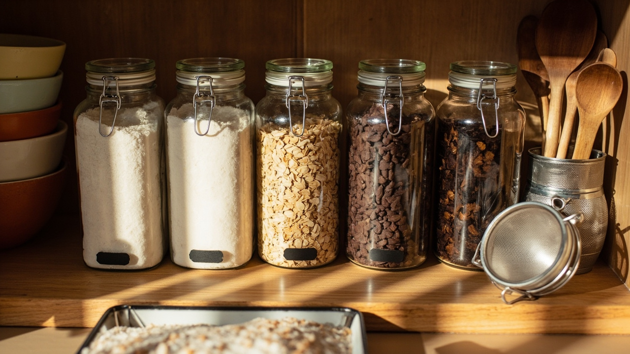 Pantry Baking Zone: 4 Sub-Zones for Flour, Sugar, Oats