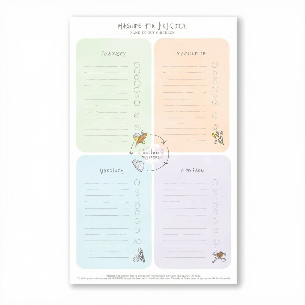 Printable pantry checklist infographic with all four quadrants and rotation rules