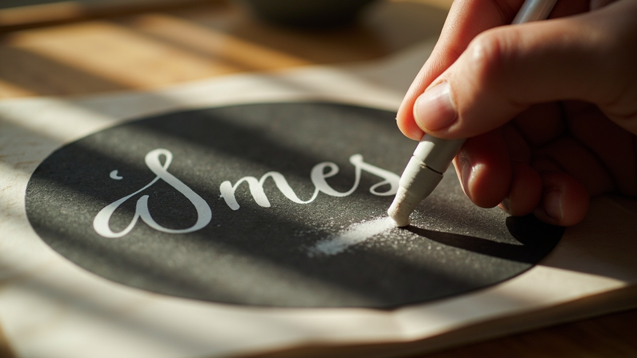 Hand writing on chalkboard label sticker, reusable home organization, no spend DIY aesthetic