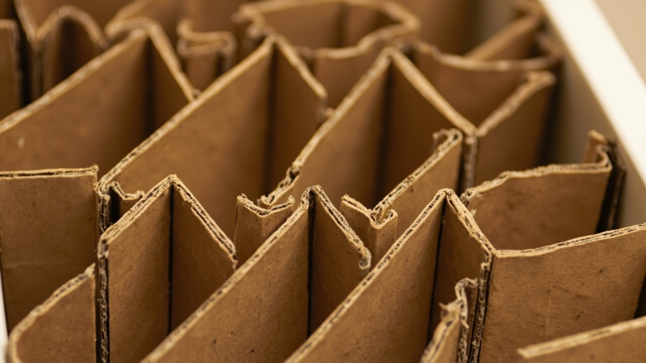 Cardboard boxes cut into sections as drawer dividers, DIY cardboard organization craft project
