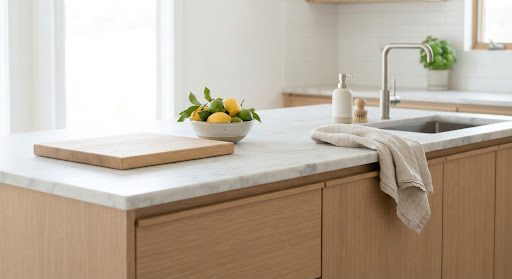 A minimalist kitchen counter