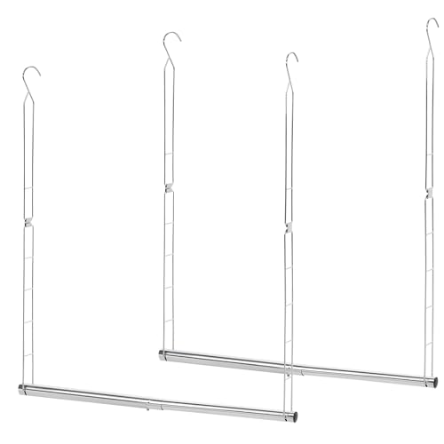STORAGE MANIAC Hanging Closet Rod (Double Rod, 2 Pack)