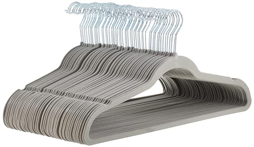 Amazon Basics Slim Velvet Non-Slip Hangers (50-Pack)