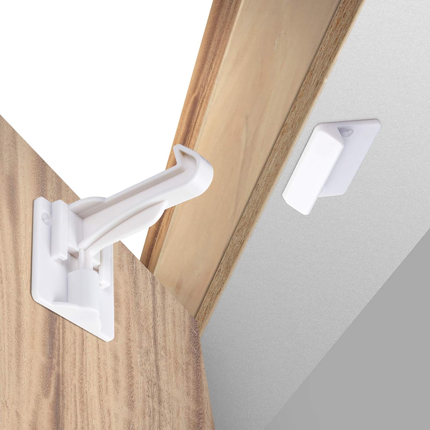 Upgraded Invisible Baby Proofing Cabinet Latch Locks (10-Pack)