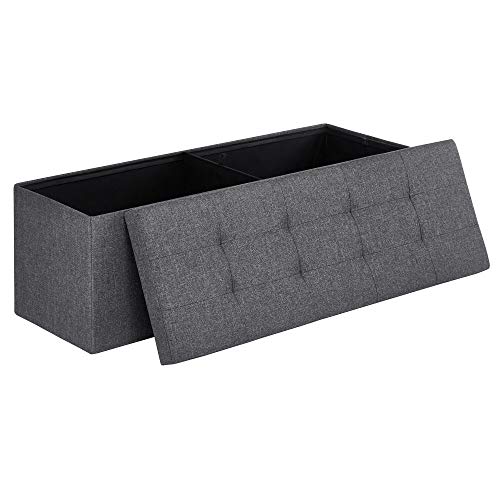 SONGMICS 43-Inch Folding Storage Ottoman Bench (660 lb Load)