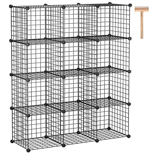 C&AHOME Wire Cube Storage 12-Cube Metal Organizer