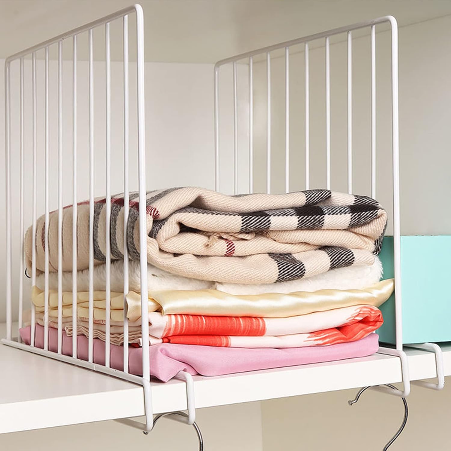 Metal Shelf Dividers for Wood Shelves (8-Pack)