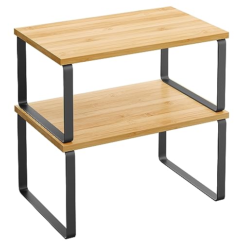 SONGMICS Cabinet Organizer Shelf, Set of 2