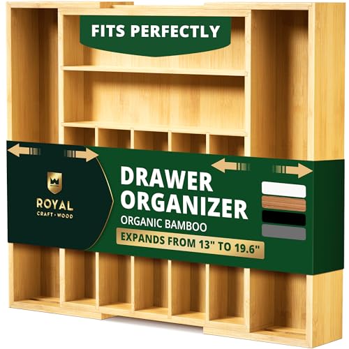 ROYAL CRAFT WOOD Luxury Bamboo Kitchen Drawer Organizer