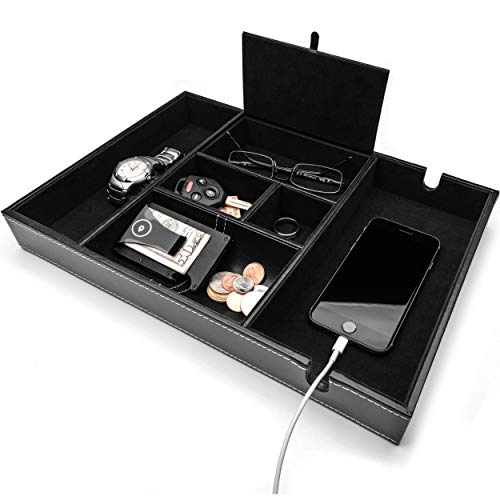 ULTRAY Valet Tray for Men, 6-Compartment