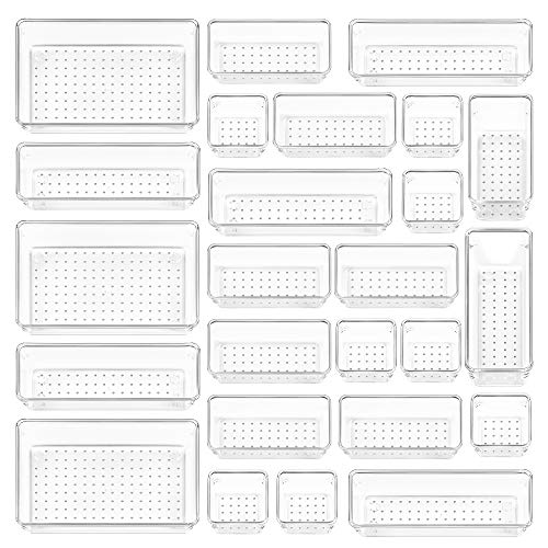Vtopmart 25 PCS Clear Plastic Drawer Organizers Set