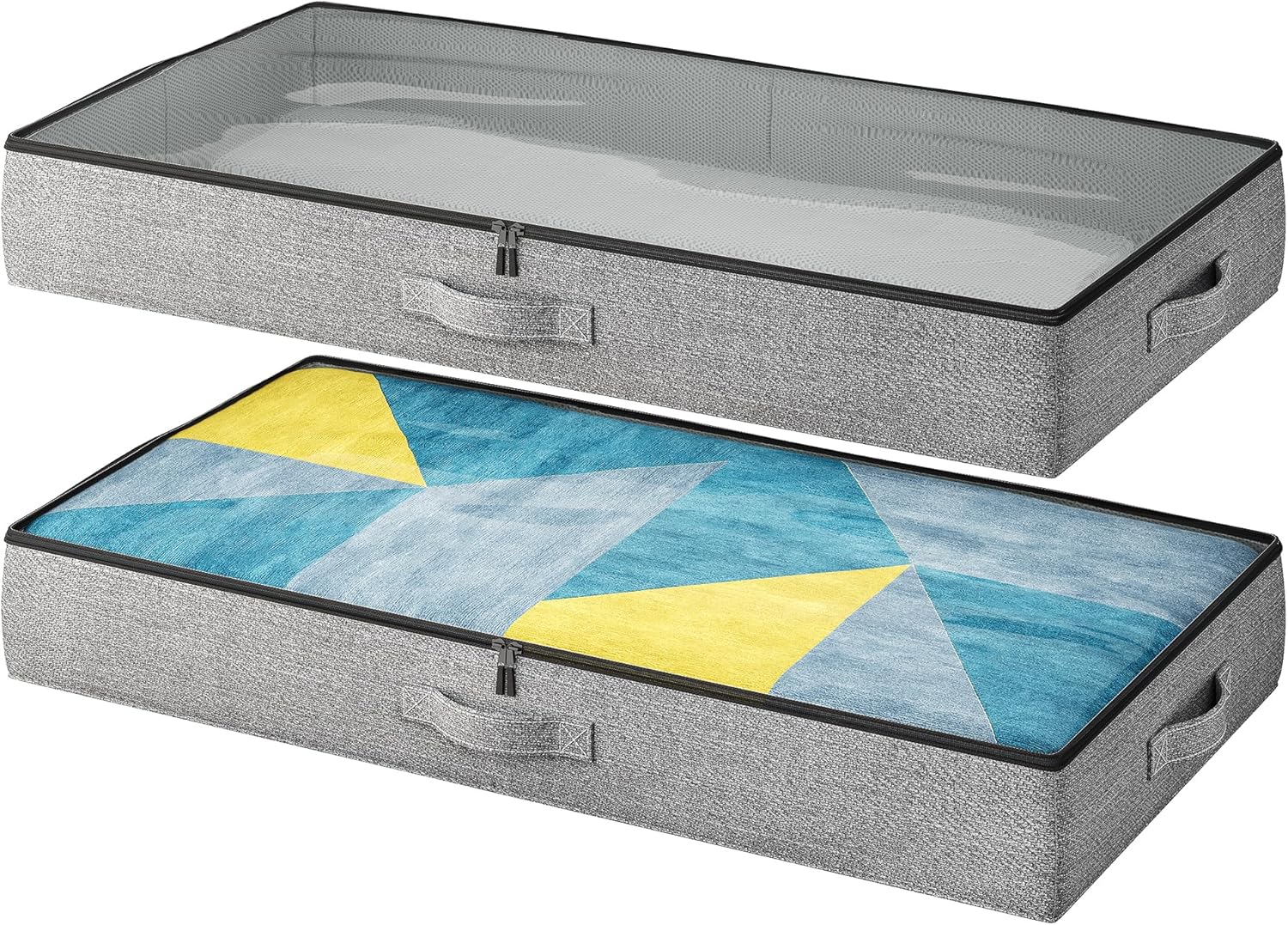TidyCorner 2-Pack Under Bed Storage Containers, 4.5 Inches Tall Low Profile Underbed Clothes Storage Organizer Bin