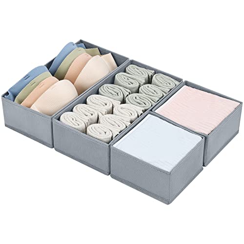DIMJ Drawer Organizers Clothes, Set of 4 Fabric Closet Dividers