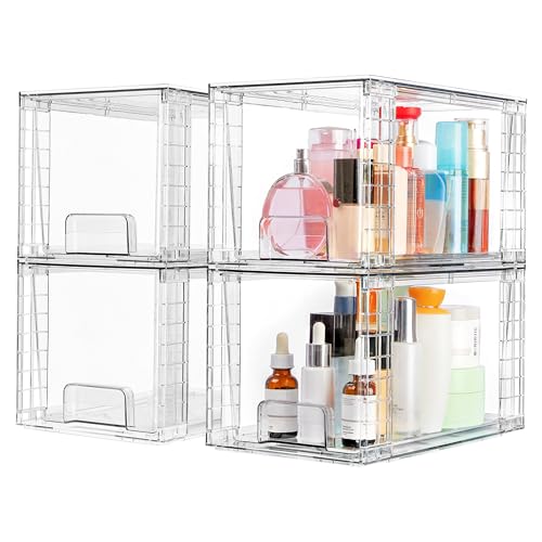 Vtopmart 4-Pack Large Stackable Storage Drawers (Acrylic)