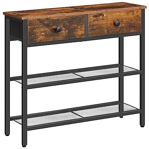 HOOBRO 29.5" Narrow Console Table with 2 Fabric Drawers