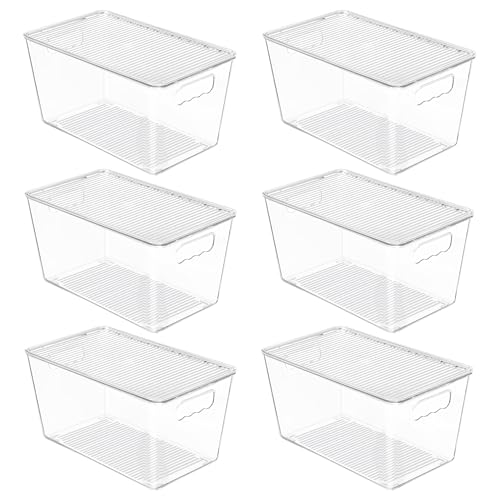 Vtopmart 6-Pack Clear Stackable Storage Bins with Lids