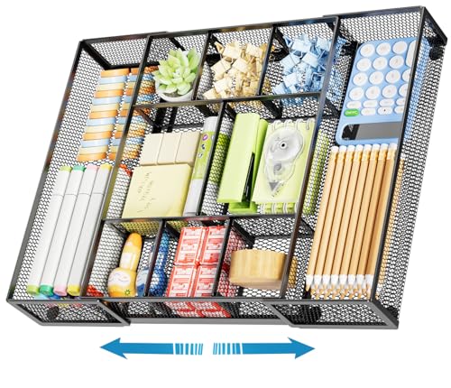 Marbrasse Expandable Desk Drawer Organizer Mesh Tray