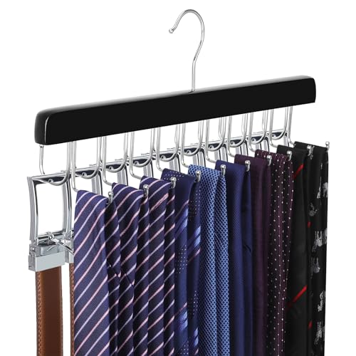 TOPIA HANGER 20-Hook 2-in-1 Belt Tie Hanger