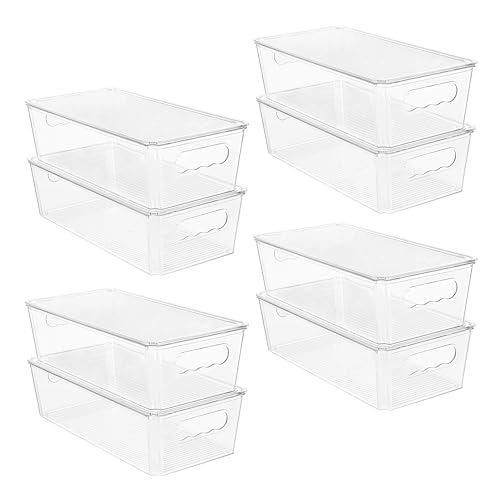 Vtopmart 8pcs Clear Stackable Storage Bins with Lids