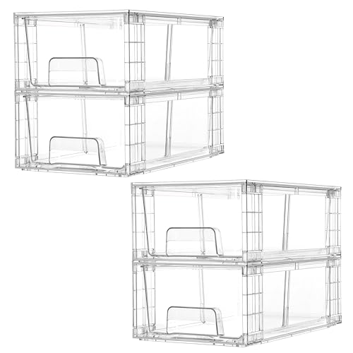 Vtopmart Stackable Storage Drawers (4-Pack Acrylic)
