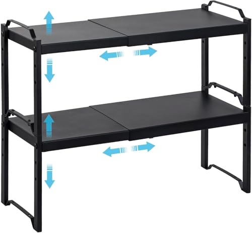 X-cosrack 2 Pack Expandable Cabinet Countertop Shelves