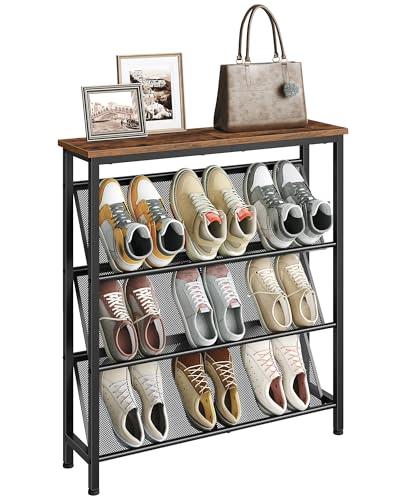 CHOEZON 4-Tier Slanted Shoe Rack, Narrow Entryway
