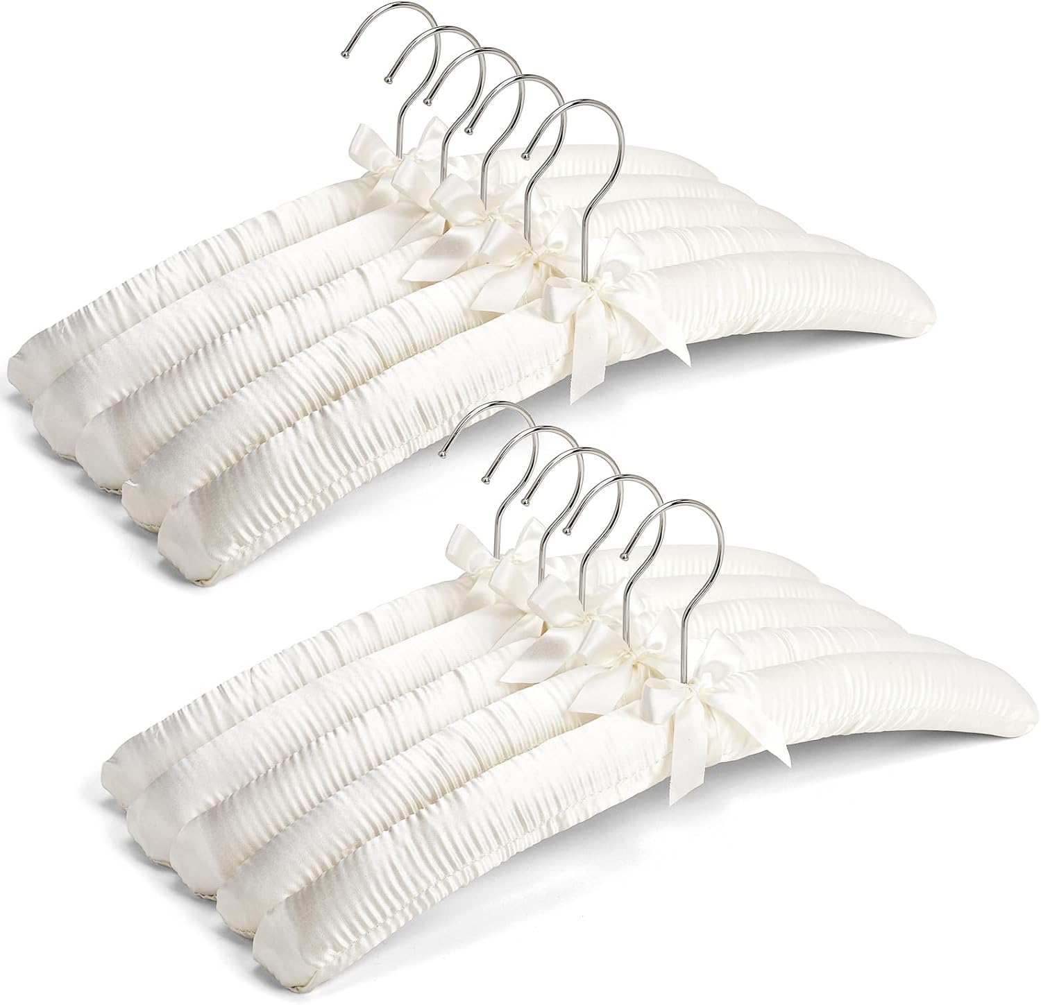 Amber Home 10 Pack Satin Padded Hangers