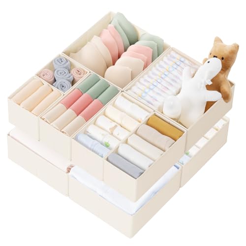 Criusia 10-Pack Foldable Drawer Organizer