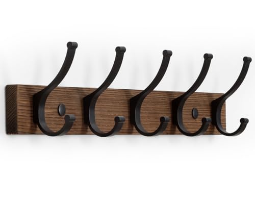 Optish Coat Rack Wall Mount, 16.5 Inch Wood Coat Hooks