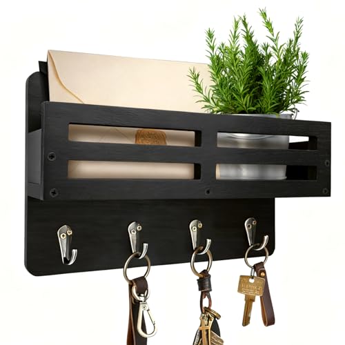 KISENG Key Holder Wall Mount with Mail Organizer
