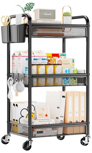 YASONIC 3-Tier Rolling Storage Cart