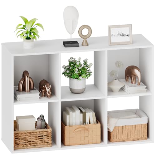 Sweetcrispy 6 Cube Storage Organizer Wood Open Cube Bookshelf