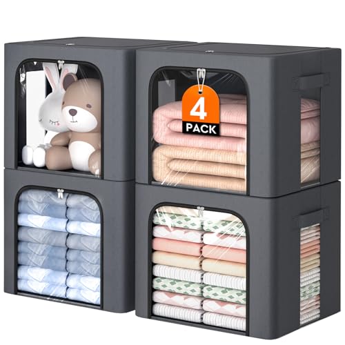 EpicTotes 40L Foldable Fabric Storage Bins (4-Pack)