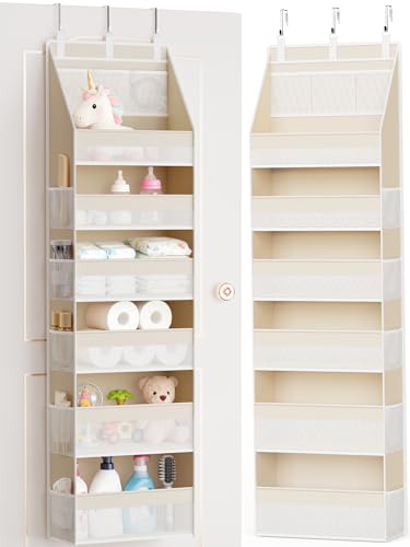 Criusia 6-Shelf + 13 Mesh Pockets Over-Door Organizer