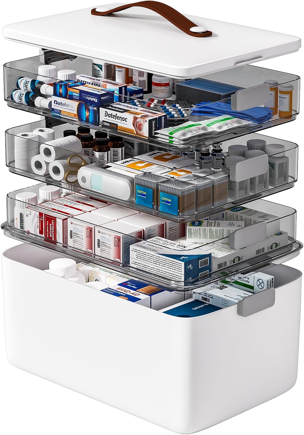 funest 4-Tier Medicine Storage Box (Removable Tray)