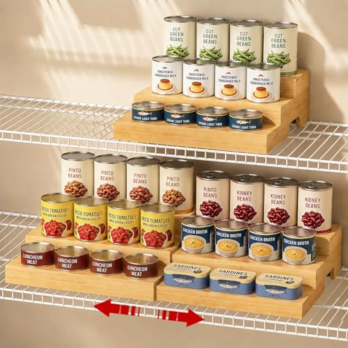 D-werack 3-Tier Wooden Can Organizer