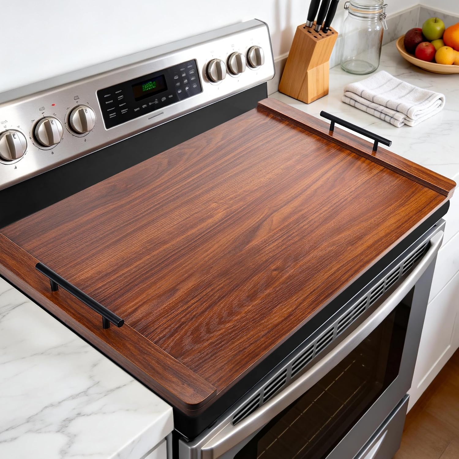 FUSOUBOTY Noodle Board Stove Cover Walnut